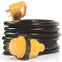 Camco RV Extension Cord 24-1074 25' Powergrip Cord With 30 Amp Male And 30 Amp Female Locking Adapter (55501)