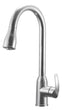 Dura Faucet RV Kitchen Faucet Single Handle Pull-Down Kitchen Faucet Brushed Satin Nickel (DF-NMK508-SN)