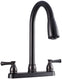 Dura Faucet RV Kitchen Faucet Non-Metallic Dual Lever Pull-Down Kitchen Faucet - Venetian Bronze (DF-PK350L-VB)