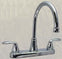 Valterra RV Kitchen 32-2032 Faucet Hybrid Brushed Nickel HI Arc Two Handle Washerless Cartridge (PF231402)