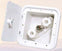 Valterra RV Shower Outlet Box Spray-Away Hot And Cold Outlet With Quick Connect White 3-3/8