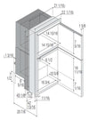 Vitrifrigo Front-Loading Black Refrigerator/Freezer DP150IBD4-F-1 Surface Flange (internal cooling unit)