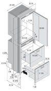 Vitrifrigo Stainless Steel Drawer Refrigerator and Freezer DW360IXD4-EFV-2 Flush Flange